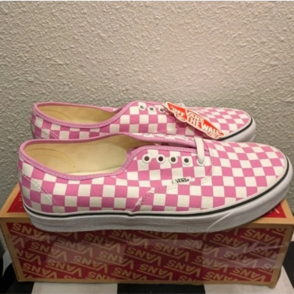 Vans Authentic Checkerboard Men Size 11.5 Orchid and White Pink 112025 - Picture 4 of 11